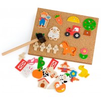 Набір для рукоділля Viga Toys Дерев'яна аплікація Ферма (51606)