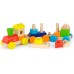 Дерев'яна пірамідка Поїзд Viga Toys Кольорові кубики (51610) title=