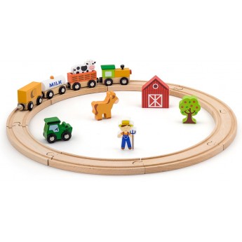 Дитяча дерев'яна залізниця Viga Toys 19 ел. (51615)