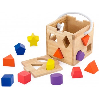 Іграшка дерев'яний сортер Viga Toys Кубик з фігурками (53659)
