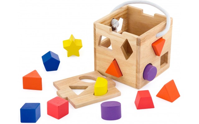 Іграшка дерев'яний сортер Viga Toys Кубик з фігурками (53659)