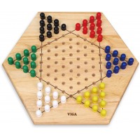 Настольная деревянная игра Viga Toys Китайские шашки, 60 фишек (56143)