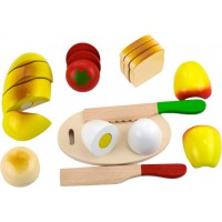 Игрушечная еда Viga Toys Нарезанные деревянные продукты (56219)