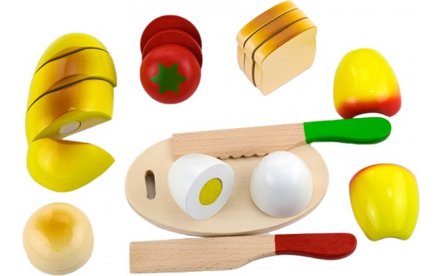Іграшкова їжа Viga Toys Нарізані дерев'яні продукти (56219)