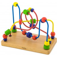 Деревянная настольная игра Viga Toys Цветные бусины в лабиринте (56256)