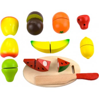 Іграшкова їжа Viga Toys Нарізані фрукти з дерева (56290)