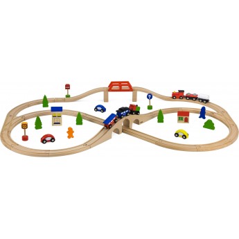 Деревянная железная дорога Viga Toys, 49 эл. (56304)