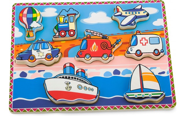 Рамка-вкладиш з дерева Viga Toys Транспорт (56436)
