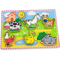 Рамка-вкладыш из дерева Viga Toys Зверята на ферме (56438)