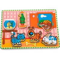 Рамка-вкладыш из дерева Viga Toys Домашние питомцы (56440)