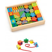 Гра-шнурівка з дерева Viga Toys Веселі фігурки (58505)