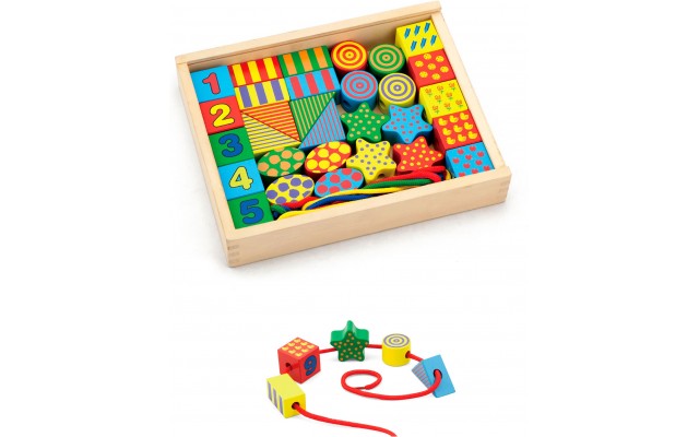 Игра-шнуровка из дерева Viga Toys Веселые фигурки (58505)