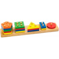 Дитяча пірамідка-сортер Viga Toys Геометричні фігури (58558)