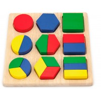 Развивающий пазл-сортер Viga Toys Части фигур из дерева (58573)