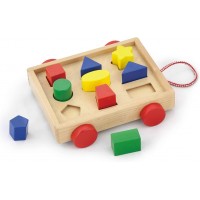 Деревянная каталка-сортер Viga Toys Тележка с фигурами (58583)
