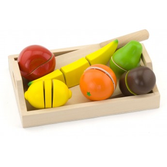 Іграшкова їжа Viga Toys Нарізані фрукти з дерева (58806)