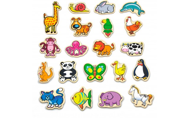 Набор магнитных фигурок Viga Toys Зверята, 20 шт. (58923)