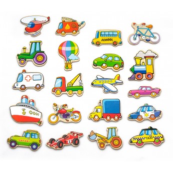Набор магнитных фигурок Viga Toys Транспорт, 20 шт. (58924)