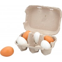 Игрушечная еда Viga Toys Деревянные яйца в лотке, 6 шт (59228)