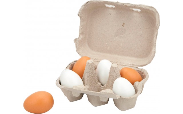 Іграшкова їжа Viga Toys Дерев'яні яйця в лотку, 6 шт (59228)