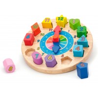 Деревянный обучающий пазл-сортер Viga Toys Часы (59235)