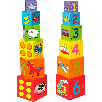 Дитячі кубики-пірамідка Viga Toys з натурального дерева (59461)