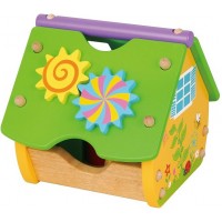 Деревянный сортер Viga Toys Веселый домик с часами (59485)