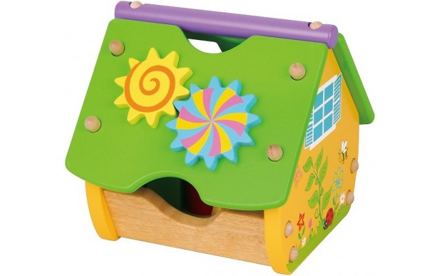 Деревянный сортер Viga Toys Веселый домик с часами (59485)