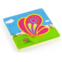 Деревянный многослойный пазл-вкладыш Viga Toys Бабочка (59517VG)