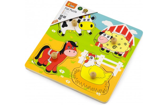 Деревянная рамка-вкладыш Viga Toys  Обитатели фермы (59562)