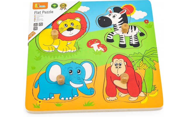 Деревянная рамка-вкладыш Viga Toys Зверята в Африке (59563)