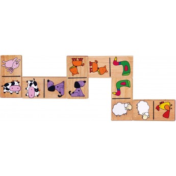 Дитяча гра Viga Toys Дерев'яне доміно: звірята (59622)