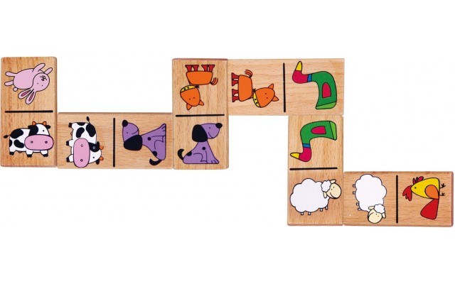 Детская игра Viga Toys Деревянное домино: зверята (59622)