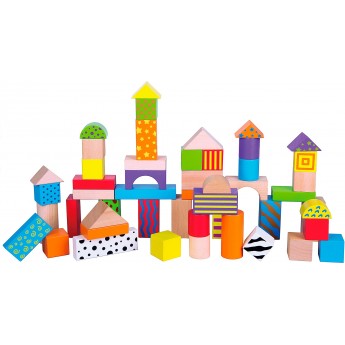 Набор деревянных кубиков Viga Toys Узорчатые блоки 50 шт, 3 см (59695)