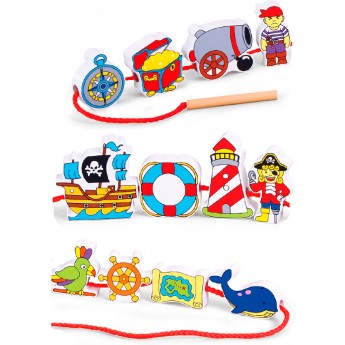 Дерев'яна іграшка шнурівка Viga Toys Пірати (59852VG)