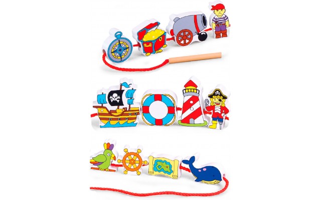 Деревянная игрушка шнуровка Viga Toys Пираты (59852VG)