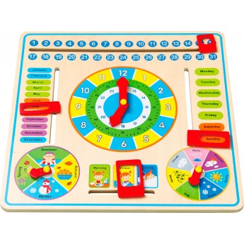 Навчальний набір Viga Toys Дерев'яний календар з годинником (59872)