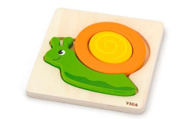 Деревянный мини-пазл Viga Toys Улитка (59931)