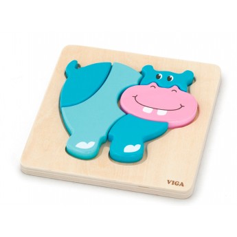 Деревянный мини-пазл Viga Toys Бегемотик (59932)