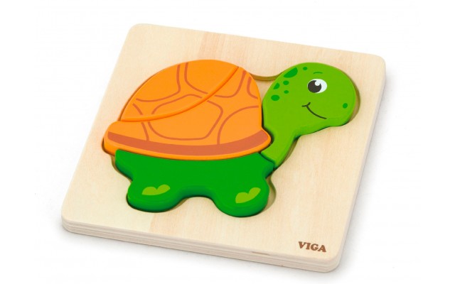 Дерев'яний міні-пазл Viga Toys Черепаха (59933)