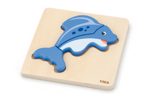 Дерев'яний міні-пазл Viga Toys Рибка (59934)