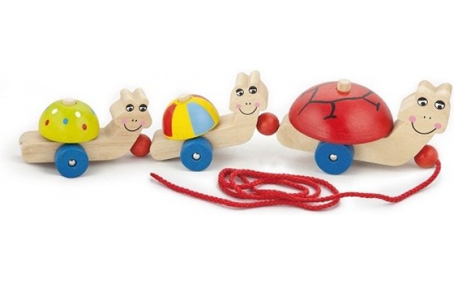 Деревянная игрушка Viga Toys Каталка черепашки (59949)