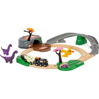 Игрушечная железная дорога BRIO Приключения динозавров из дерева (36094)
