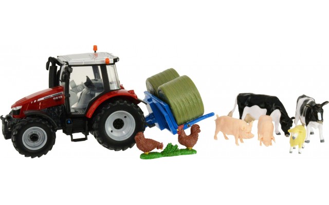 Ігровий набір Britains трактор Massey Ferguson 5612 з вилами та фігурками 1:32 (43205)