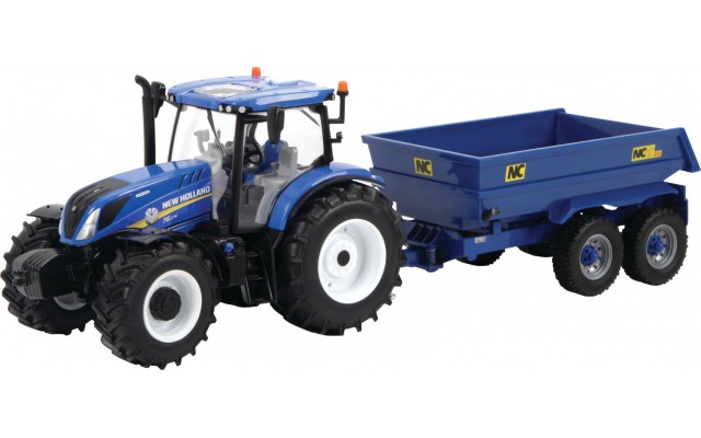 Игрушка модель Britains Трактор New Holland T6 с прицепом NC Tilt 1:32 (43268)