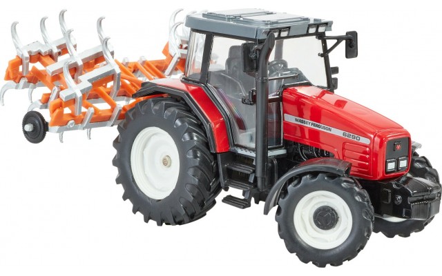 Игрушка модель Britains Трактор Massey Ferguson 6290 с культиватором 1:32 (43335)