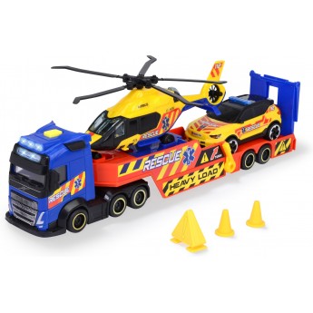 Игровой набор Dickie Toys Транспортер-тягач спасательных служб с машинкой, вертолетом, свет и звук (3717005)