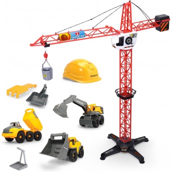Ігровий набір Dickie Toys Велике будівництво Volvo з механічним краном 100 см і машинками (3724007)