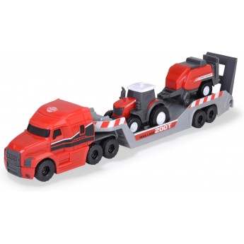 Іграшка тягач з трактором Massey Ferguson Dickie Toys Перевізник фермерської техніки 32 см (3735004)
