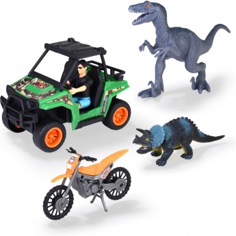 Ігровий набір Dickie Toys Пошук динозаврів з баггі, мотоциклом, фігурками  (3834009)